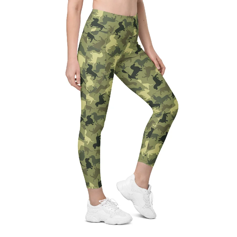 Dachshund Camo Leggings With Pockets