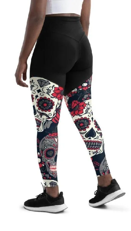 Sugar Skull Compression Leggings