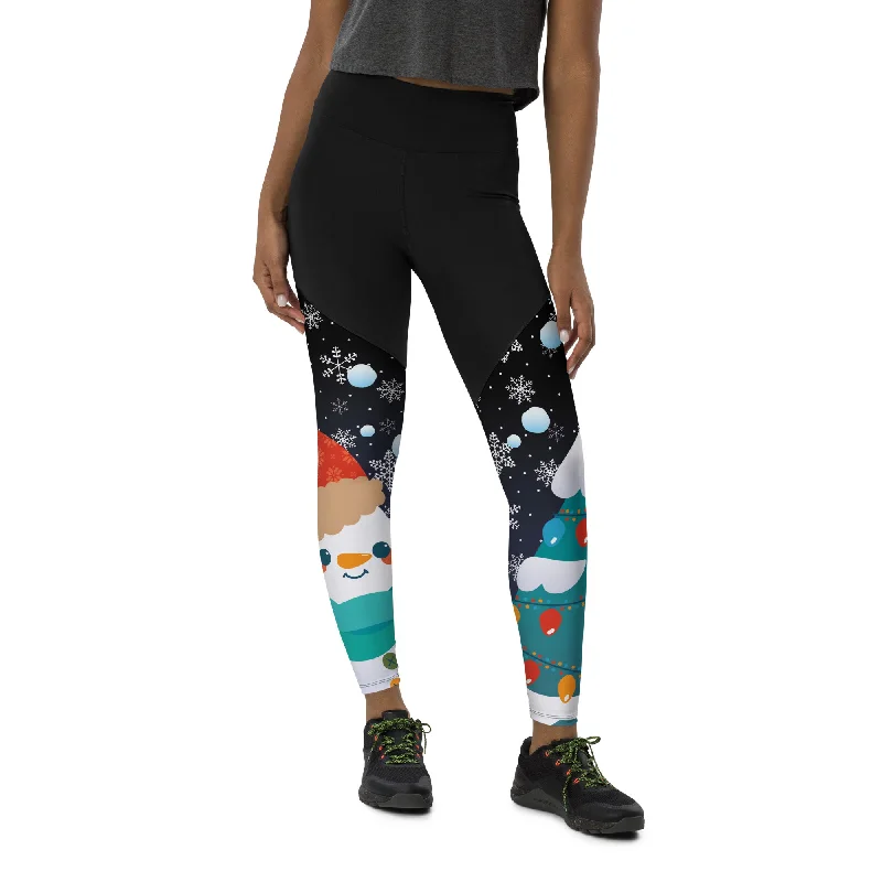 Snowy Christmas Compression Leggings