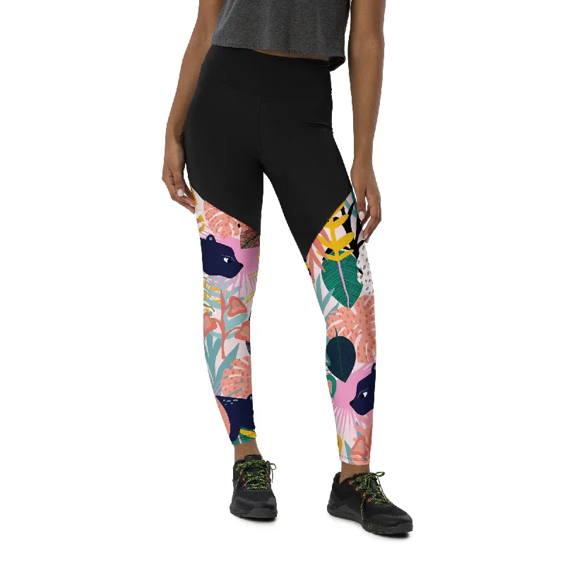 Pastel Tropical Compression Leggings