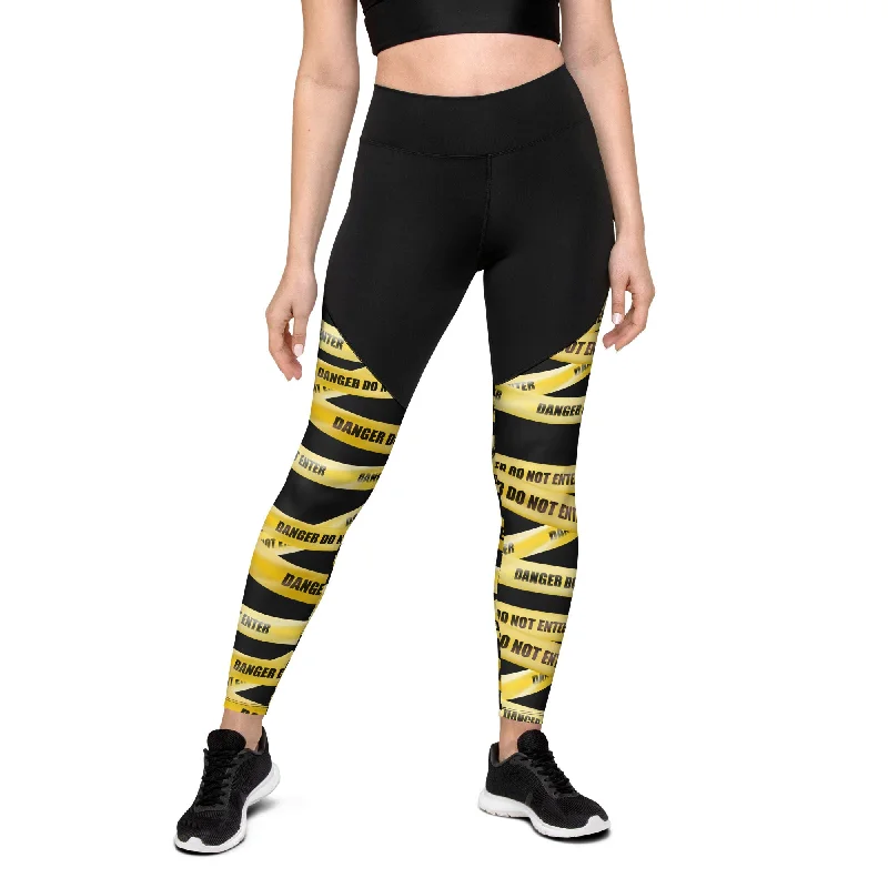 Yellow Tape Compression Leggings