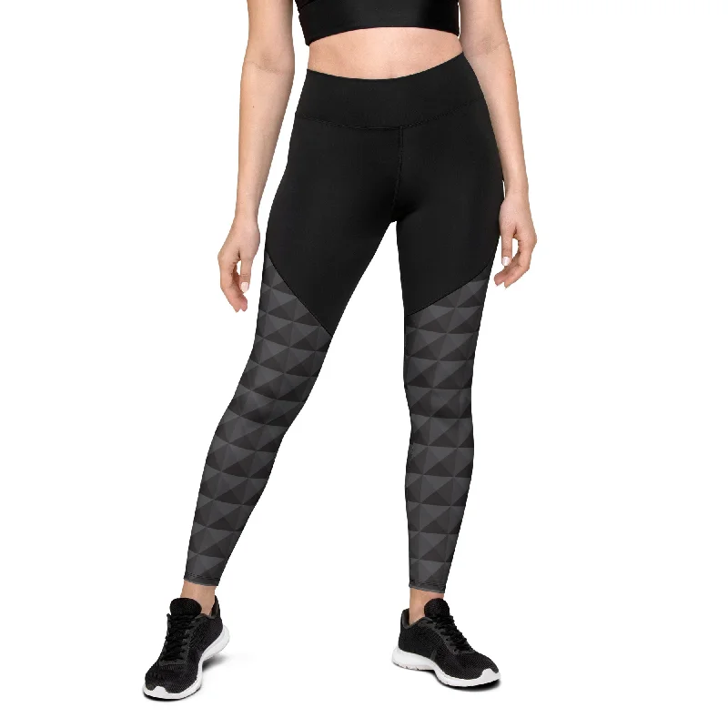 Seamless Cube Pattern Compression Leggings