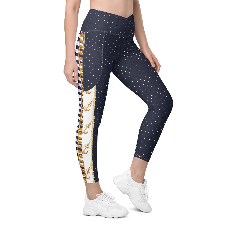 Luxury Resort Crossover Leggings With Pockets