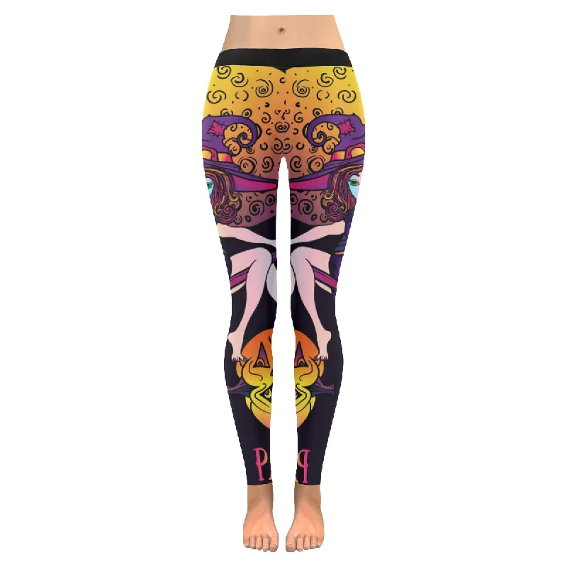 halloween witch Women's Low Rise Leggings (Invisible Stitch)