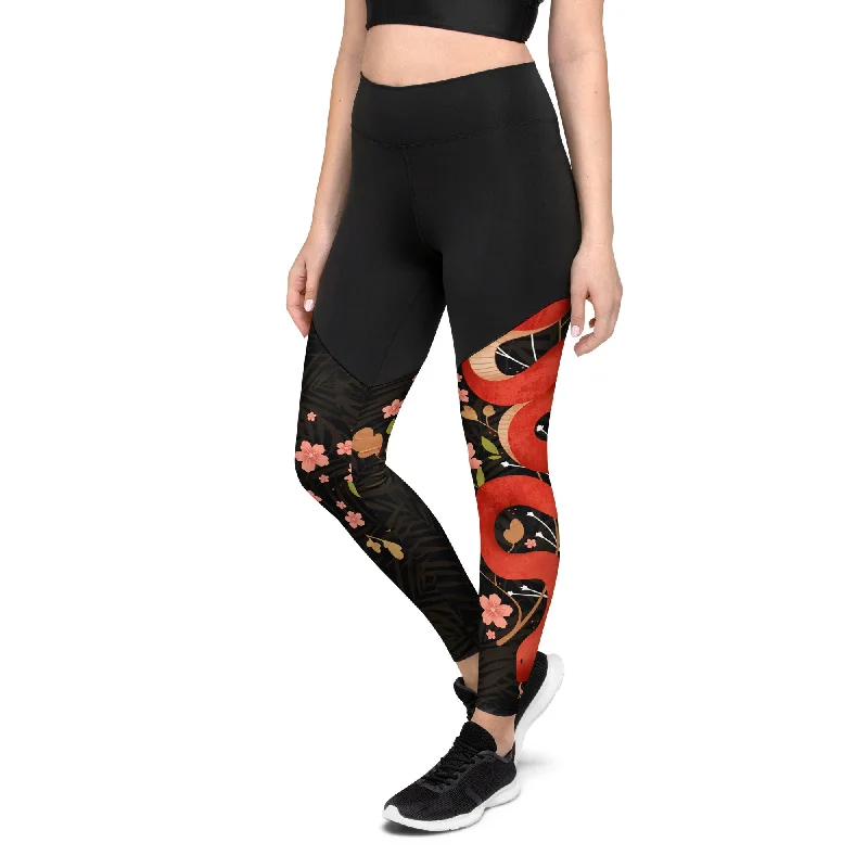 Snakes & Flowers Compression Leggings