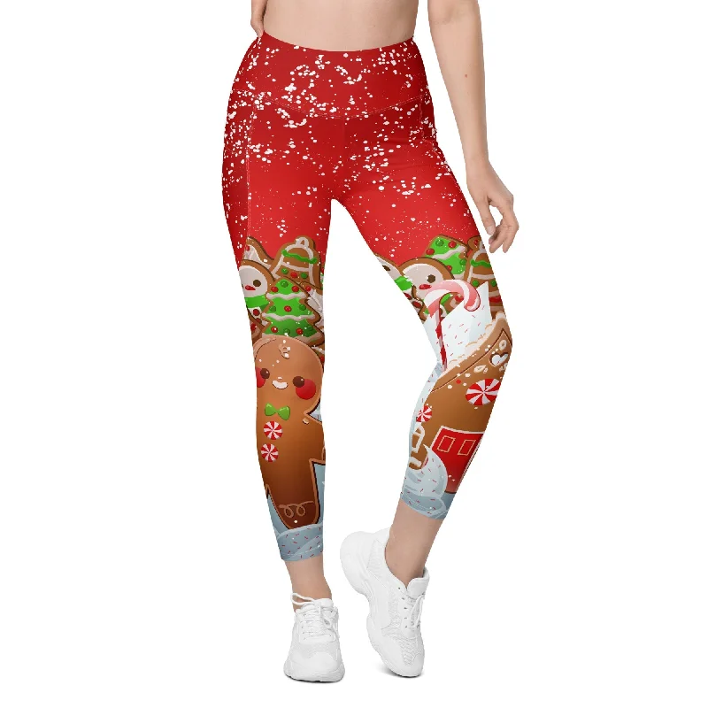 Gingerbread Man Leggings With Pockets