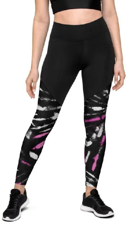 Tie Dye Black Compression Leggings