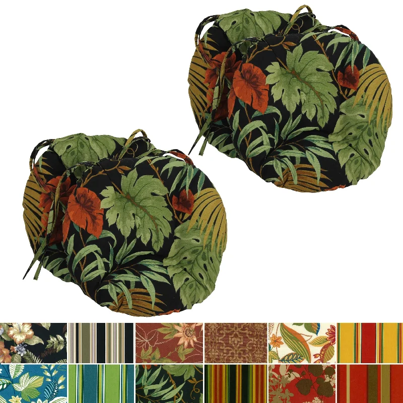 16-inch Round Tufted Indoor/Outdoor Chair Cushions (Set of 4) - 16"