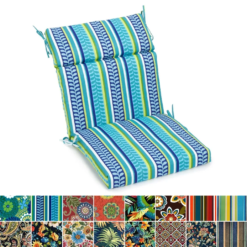 18-inch by 38-inch Three-section Outdoor Seat/Back Chair Cushion - 38" x 18"