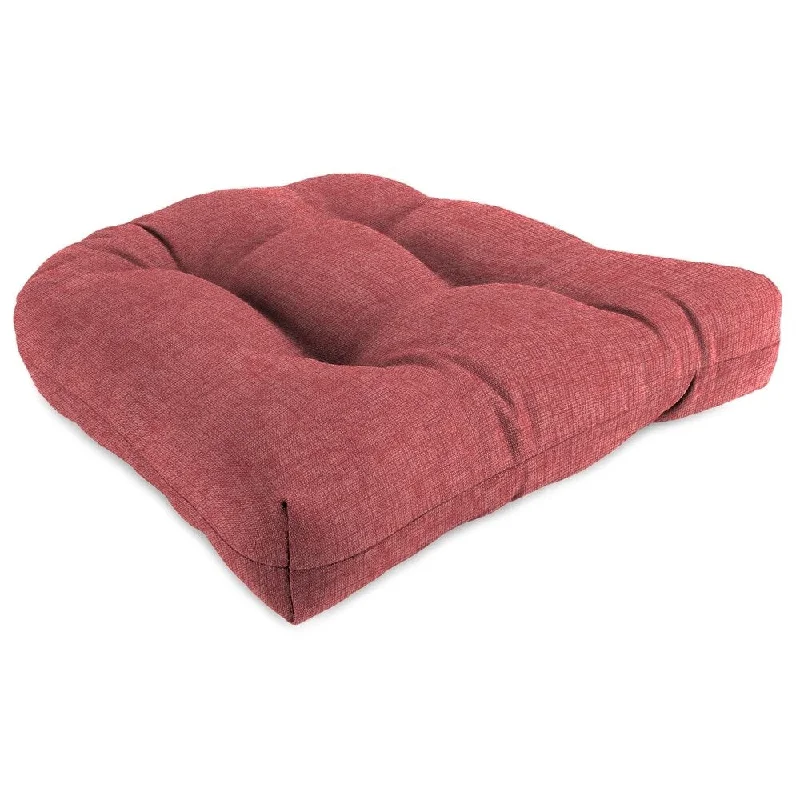 18" x 18" Red Solid Contoured Outdoor Wicker Seat Cushion - 18'' L x 18'' W x 4'' H