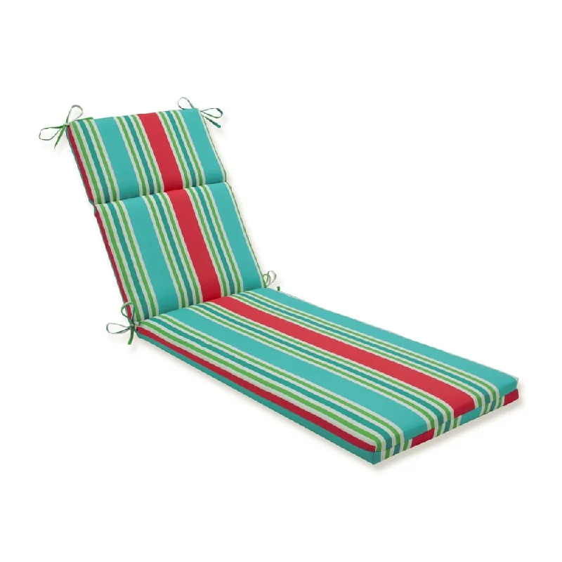 Aruba Stripe Turq/Coral Chaise Lounge Cushion