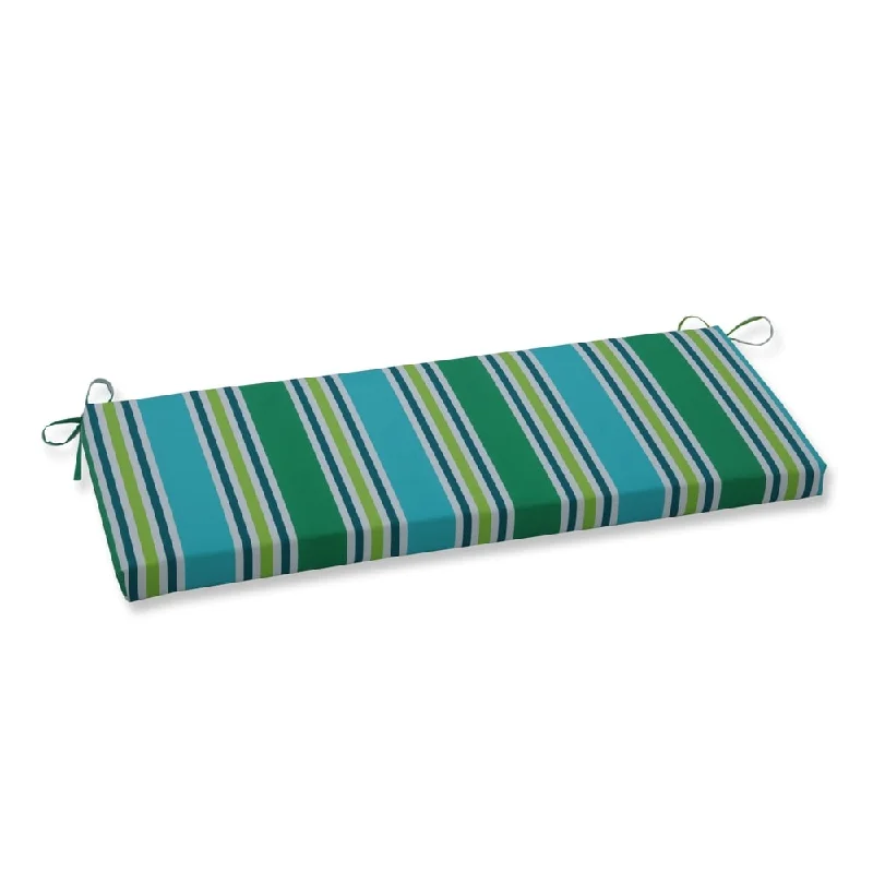 Aruba Stripe Turquoise Green Bench Cushion