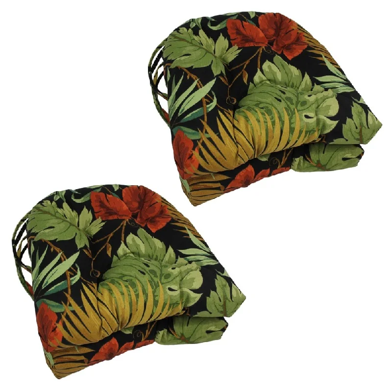 Blazing Needles 16-inch U-Shaped Indoor/Outdoor Chair Cushion (Set of 4) - 16" x 16"