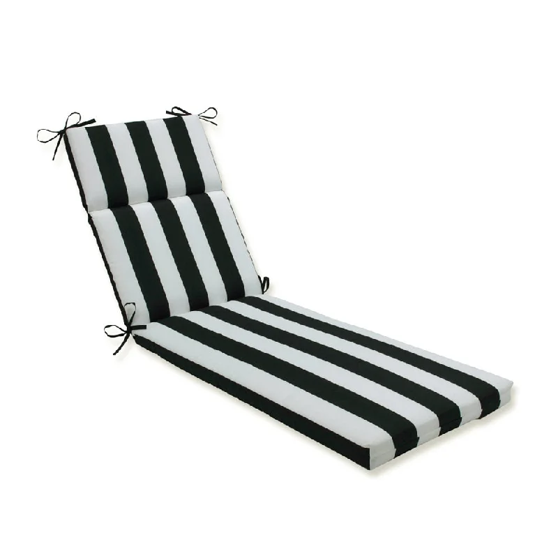 Cabana Stripe Black Chaise Lounge Cushion - 75x2x1x3