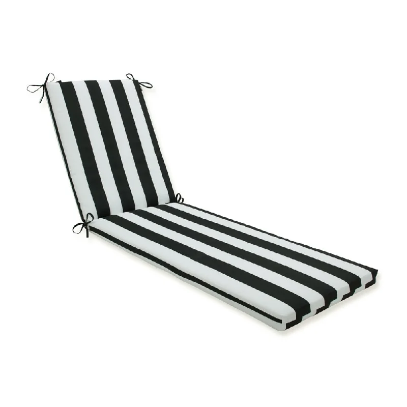 Cabana Stripe Black Chaise Lounge Cushion 80x23x3