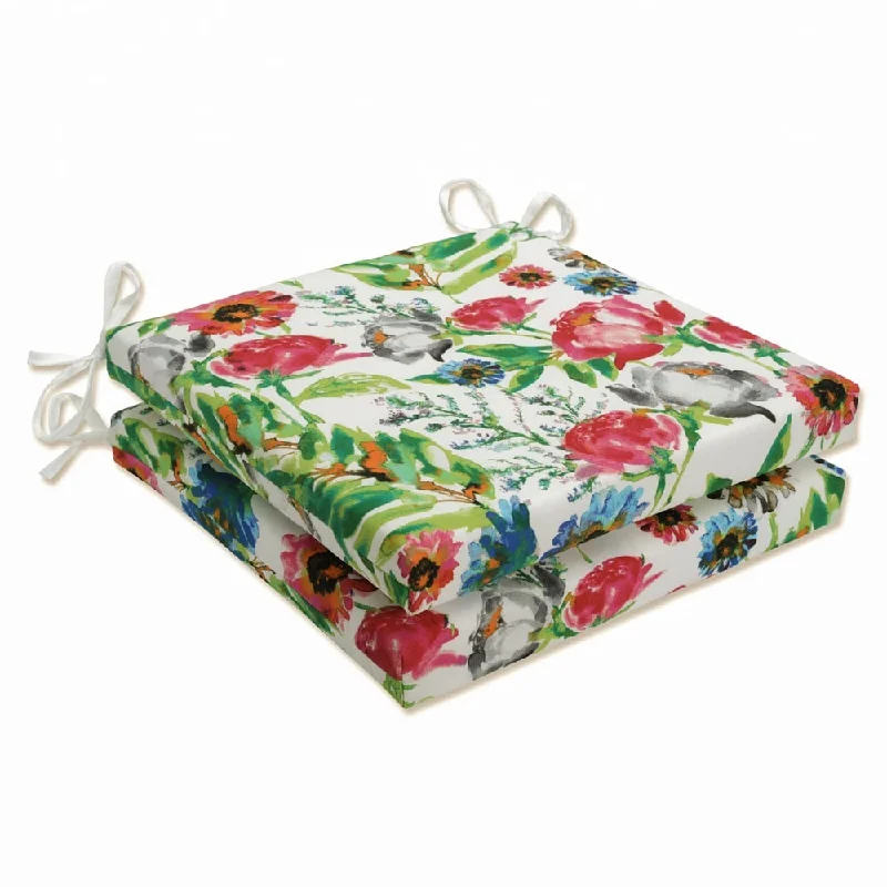 Flower Mania Petunia Squared Corners Seat Cushion 20x20x3 (Set of 2)