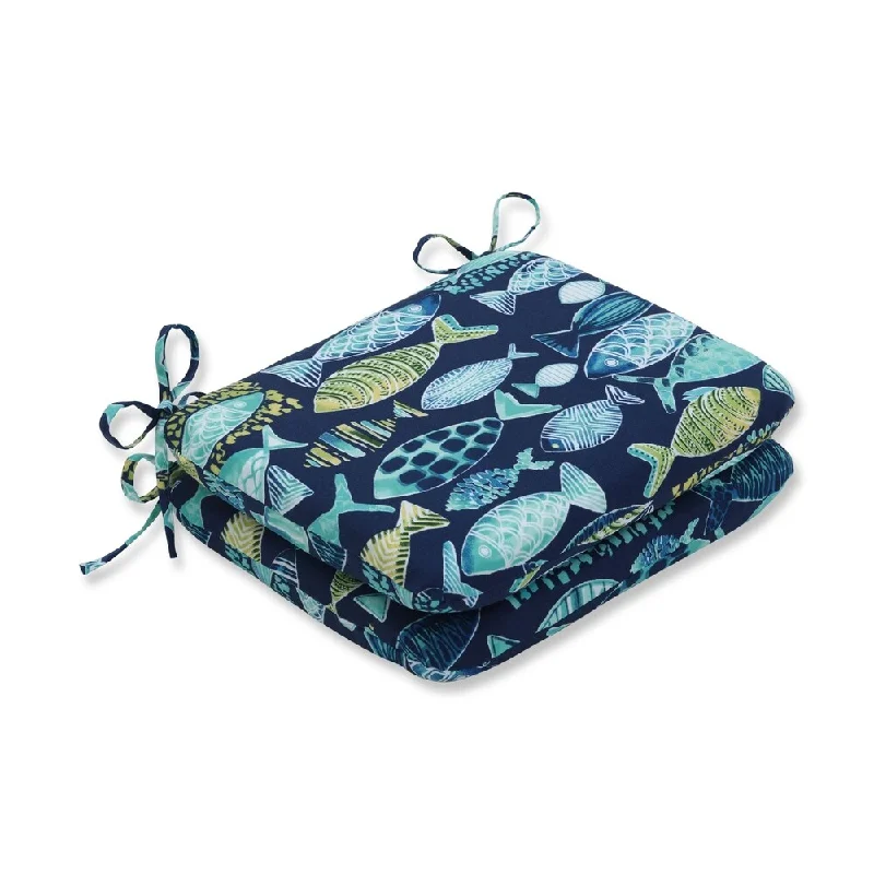 Hooked Lagoon Rounded Corners Seat Cushion (Set of 2)