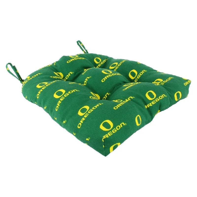 Oregon Ducks Indoor / Outdoor Seat Cushion Patio D Cushion 20" x 20", 2 Tie Backs - 20" x 20" x 3"