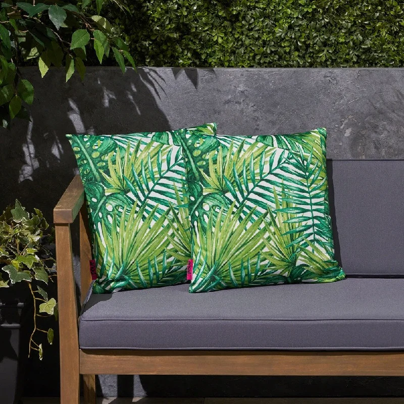 Palms Outdoor 17.75" Square Cushion (Set of 2 by Christopher Knight Home