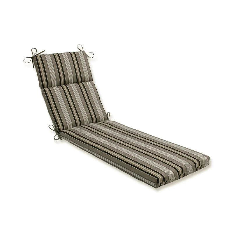 Pillow Perfect Outdoor Black/ Beige Striped Chaise Lounge Cushion