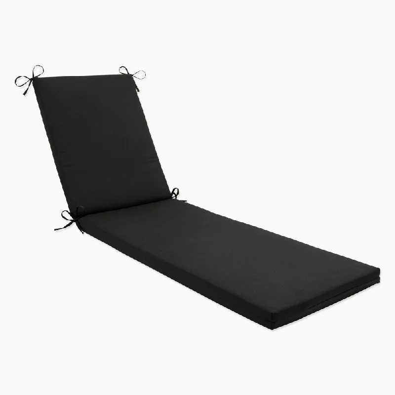 Pillow Perfect Outdoor/Indoor Fresco Black Chaise Lounge Cushion 80x23x3