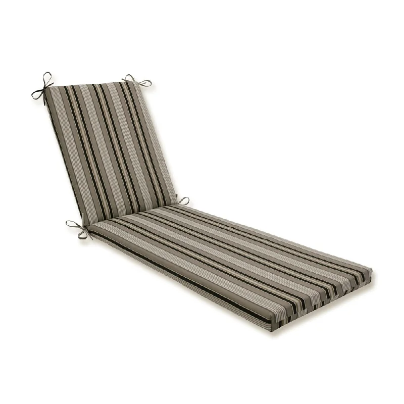 Pillow Perfect Outdoor/Indoor Getaway Stripe Onyx Chaise Lounge Cushion 80x23x3