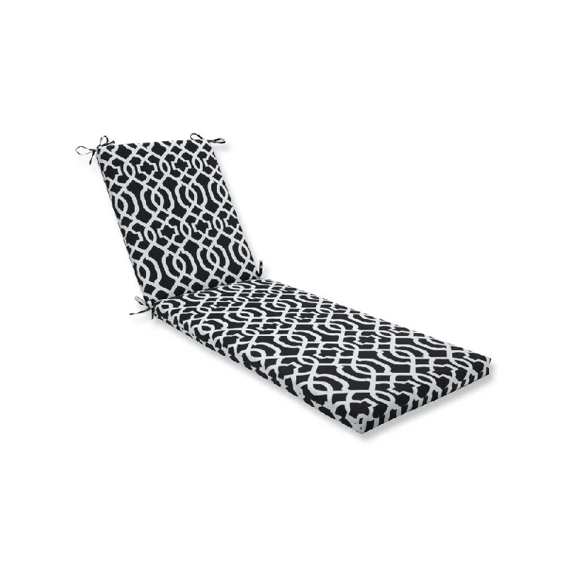 Pillow Perfect Outdoor/Indoor New Geo Black/White Chaise Lounge Cushion 80x23x3