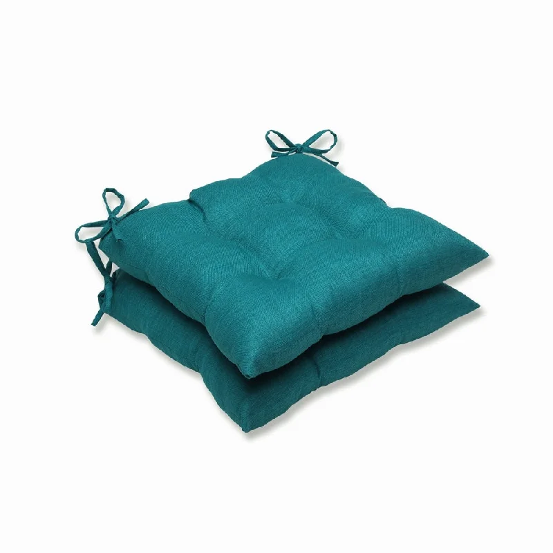 Pillow Perfect Outdoor Teal Wrought Iron Seat Cushion (Set of 2)