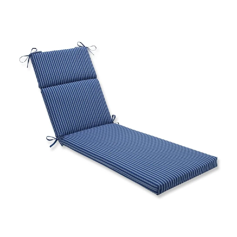 Resort Stripe Blue Chaise Lounge Cushion