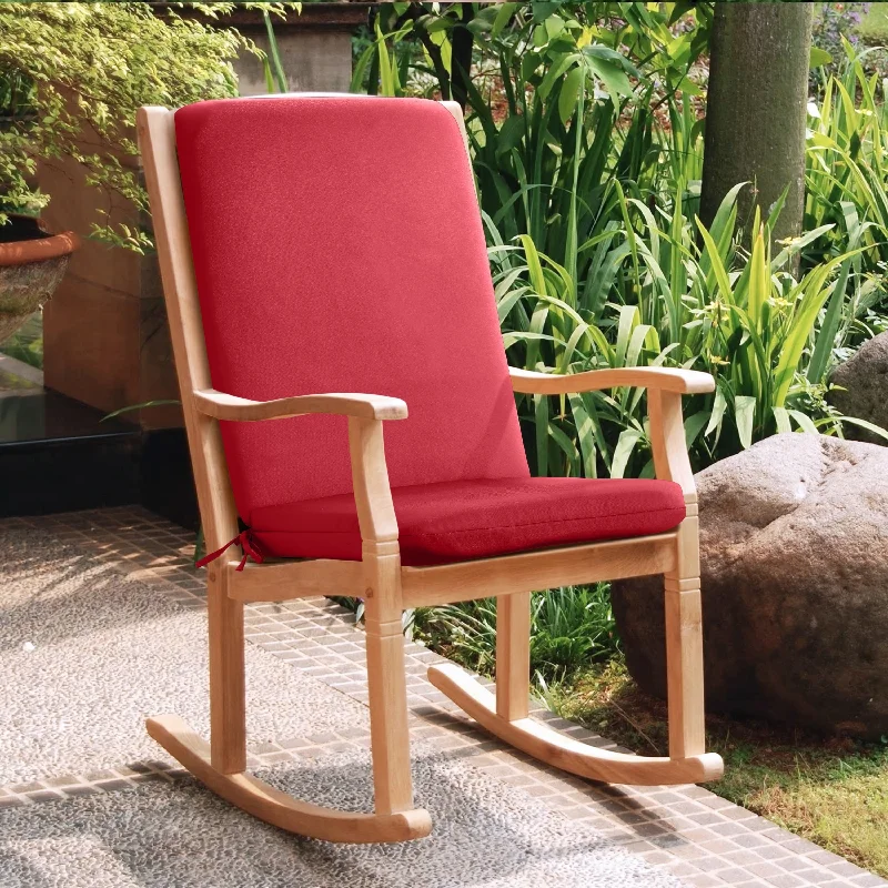 Ruby Red Outdoor High Back Cushion 20 x 45 in Solid Red - 20" x 45"