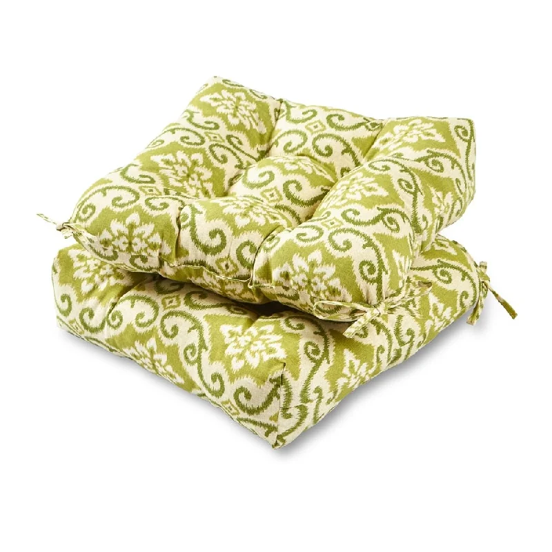 Shoreham 20-inch Outdoor Green Ikat Chair Cushion (Set of 2)