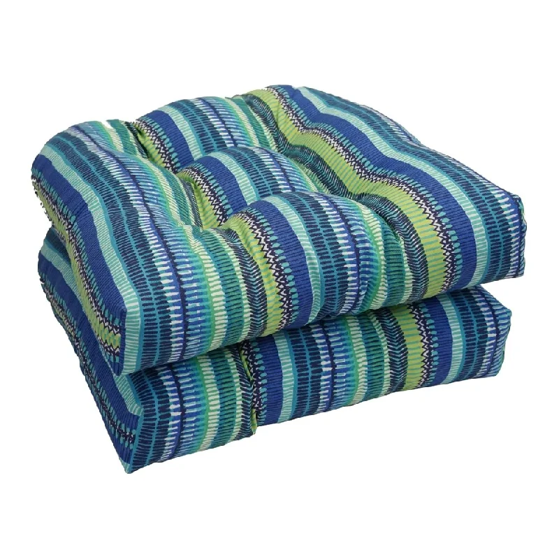 Solarium Shades of Blue 19-inch U-shape Cushion (Set of 2)