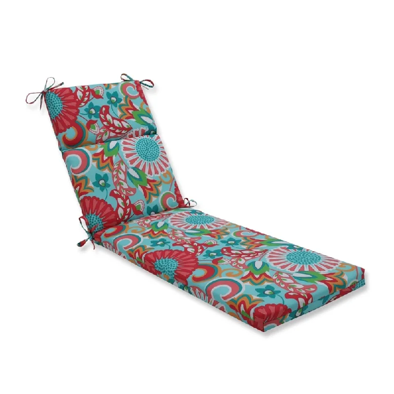 Sophia Turquoise/Coral Chaise Lounge Cushion