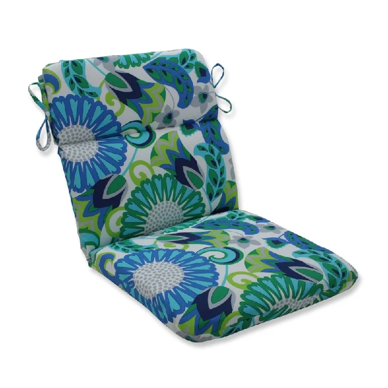 Sophia Turquoise/Green Rounded Corners Chair Cushion