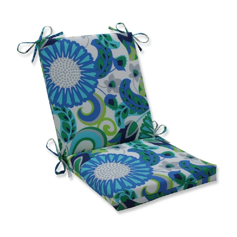 Sophia Turquoise/Green Squared Corners Chair Cushion