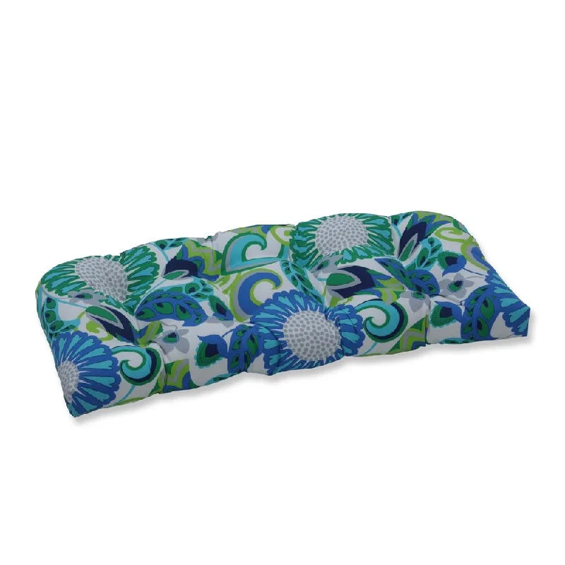 Sophia Turquoise/Green Wicker Loveseat Cushion