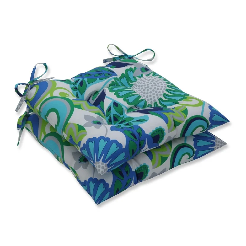 Sophia Turquoise/Green Wrought Iron Seat Cushion (Set of 2)