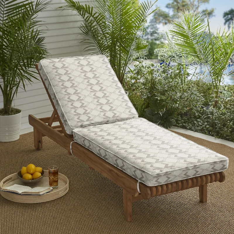 Sorra Home Outdura Saxon Linen Indoor/Outdoor Corded Chaise Lounge Cushion