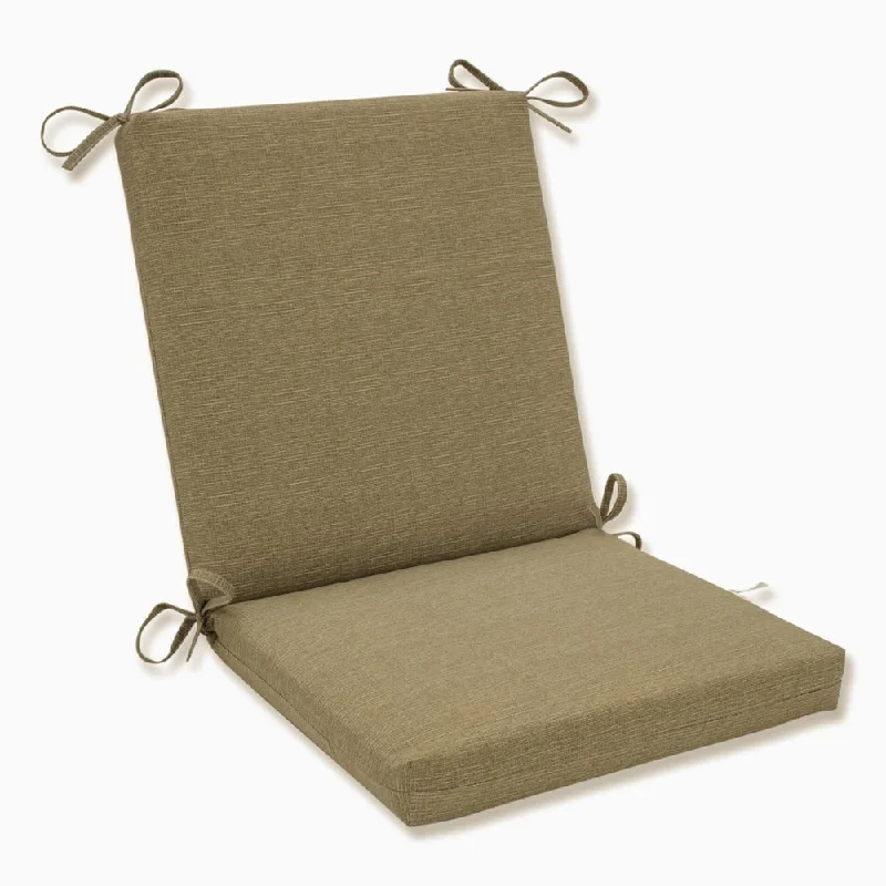 Squared Solid Taupe Textured Outdoor Chair Cushion