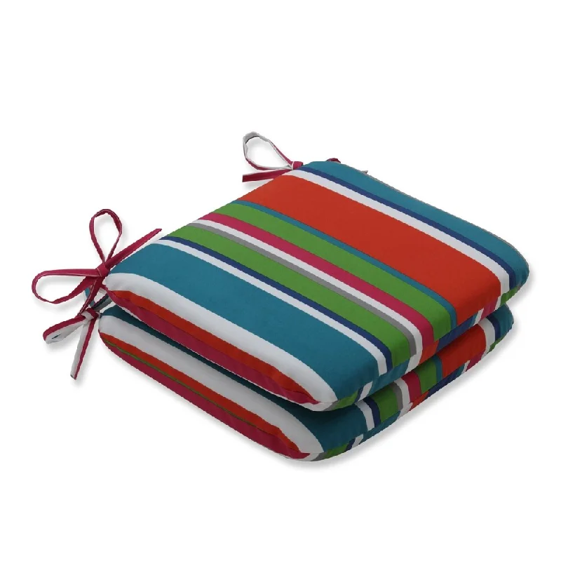 St. Lucia Stripe Rounded Corners Seat Cushion (Set of 2)