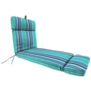 Sunbrella 72" x 22" Blue Stripe Outdoor Chaise Lounge Cushion with Ties and Loop - 72'' L x 22'' W x 3.5'' H