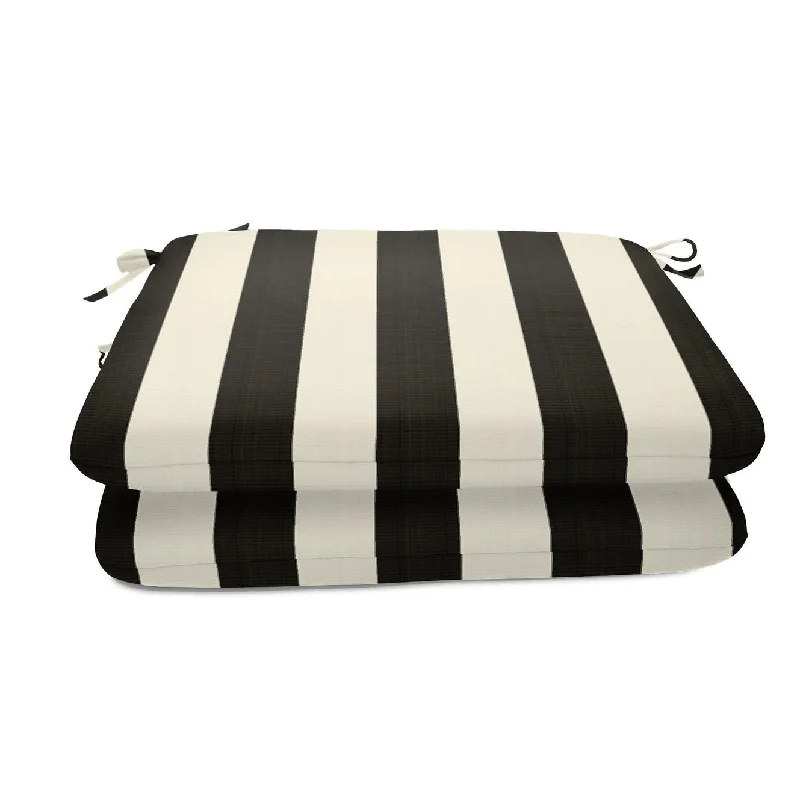 Sunbrella Striped fabric 18in. square seat pad with 10 options (2 pack) - 18"W x 18"D x 2.5"H