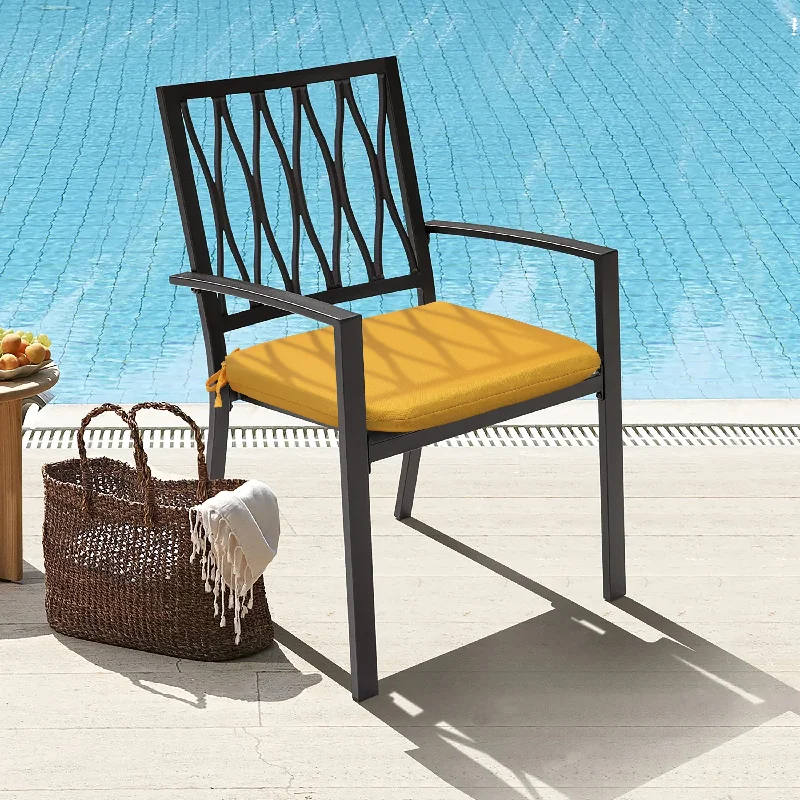 Sunny Citrus Outdoor Arm Chair Cushion 18 x 19 in Solid Yellow - 18" x 19" x 2.75"