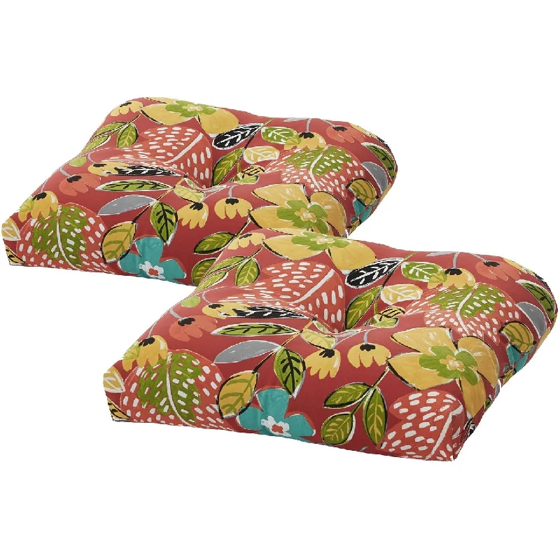 Tempo Outdoor Mariposa Poppy Single Cushions Set of 2 - 19x19