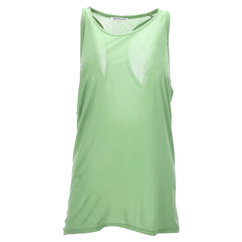 Acne Studios Scoop Neck Sleeveless Tank Top in Green Lyocell