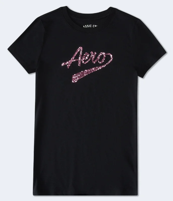 Aeropostale Sequin Logo Graphic Tee