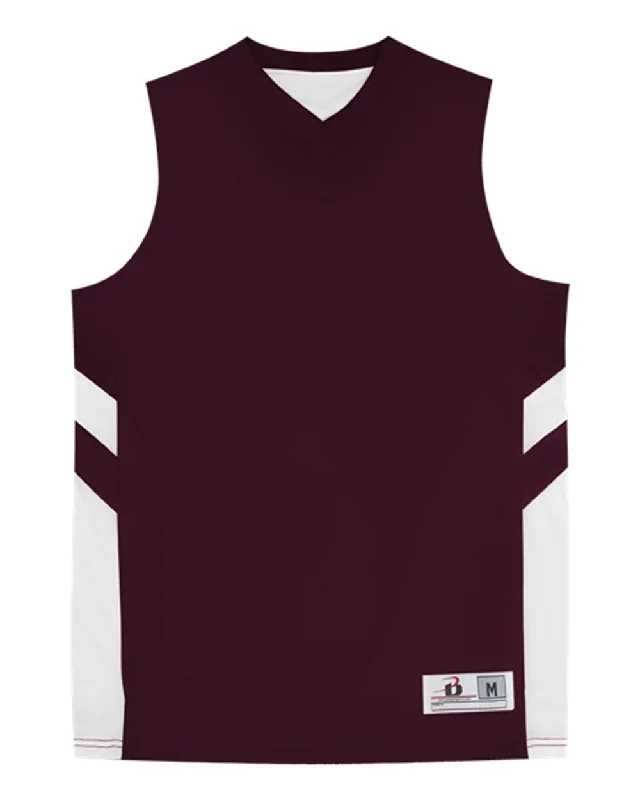 maroon/ white