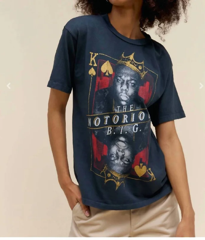 Biggie King Of Spades Shirt In Navy