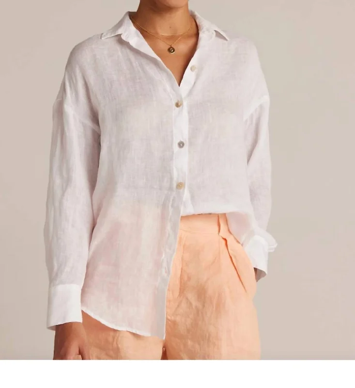 Boyfriend Button Down Shirt In White