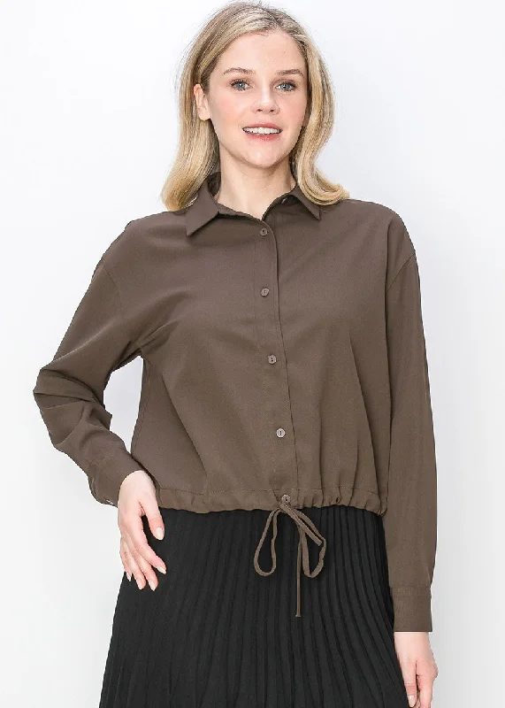 Classic Brown Shirt with Drawstring